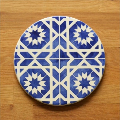 Ceramic Trivet , hand painted, portuguese tiles, 02