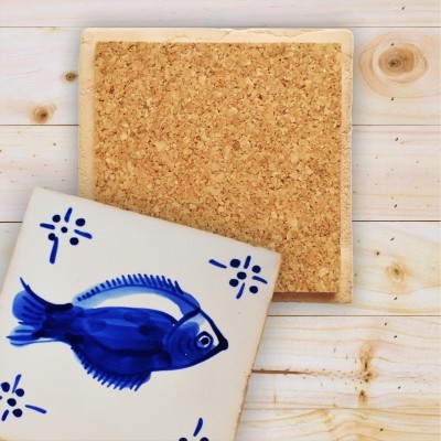 Portuguese blue tile, Hand Painted,  replica of 18th century, Fish