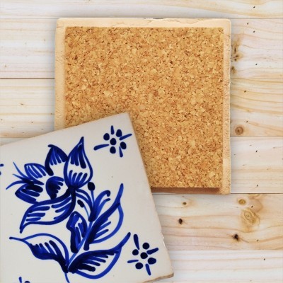 Portuguese blue tile, Hand Painted,  replica of 18th century, Flower