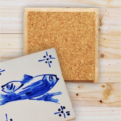 Portuguese blue tile, Hand Painted,  replica of 18th century, Fishes