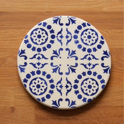 Ceramic Trivet , hand painted, portuguese tiles, 03