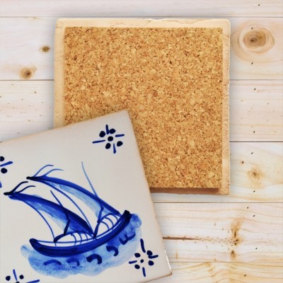 Portuguese blue tile, Hand Painted,  replica of 18th century, Caravel