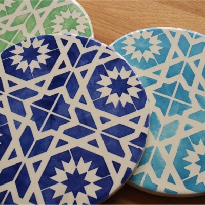 Ceramic Trivet , hand painted, portuguese tiles, 02