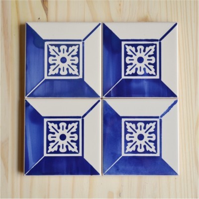 Ceramic Coasters, hand painted, portuguese tiles, blue 03