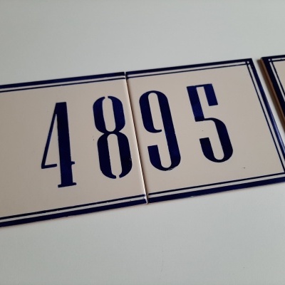 Ceramic door numbers hand painted