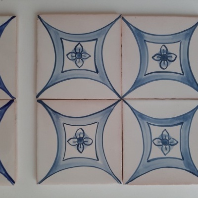 Portuguese tiles, backsplash with  hand painted tiles, decorative tile, replica tile, blue tiles