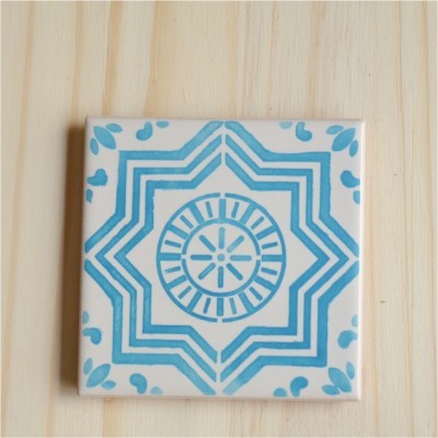 Ceramic Coasters, hand painted, portuguese tiles, turquoise 10