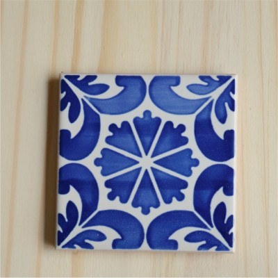 Ceramic Coasters, hand painted, portuguese tiles, blue 04