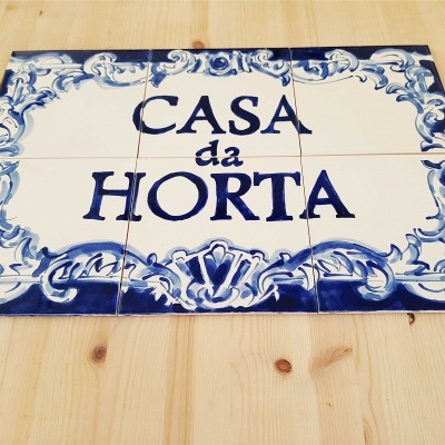 Custom house outdoor adress, Portuguese Tile Mural, in cobalt blue