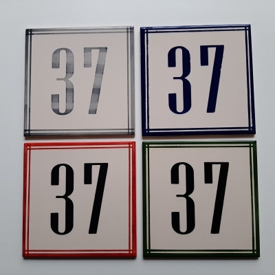 Ceramic door numbers hand painted