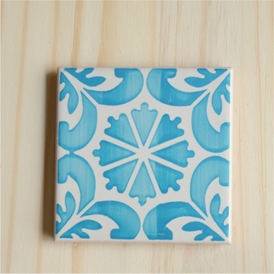 Ceramic Coasters, hand painted, portuguese tiles, turquoise 04