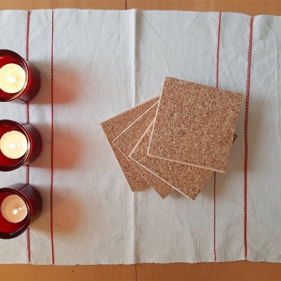 Ceramic Coasters, hand painted, portuguese tiles, turquoise 07