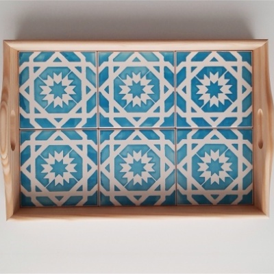 Tray with portuguese tiles handpainted model D
