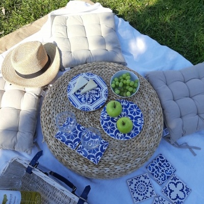 Ceramic Trivet , hand painted, portuguese tiles, 08