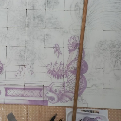 Bespoke Tile Mural in Portuguese Tiles