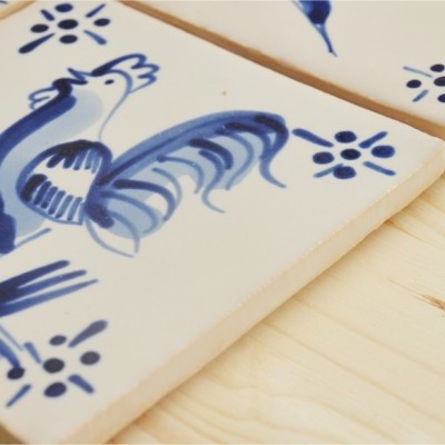 Tile mural composition of 9 replica tiles of 18th century