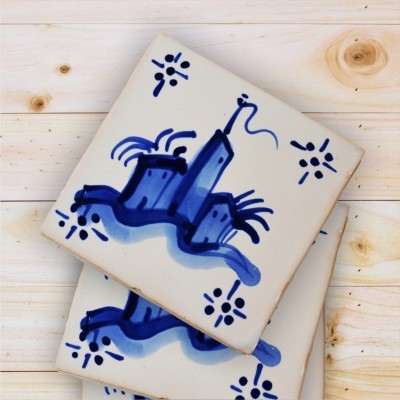 Portuguese blue tile, Hand Painted,  replica of 18th century, Castle