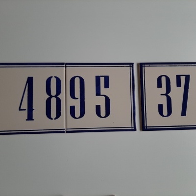 Ceramic door numbers hand painted