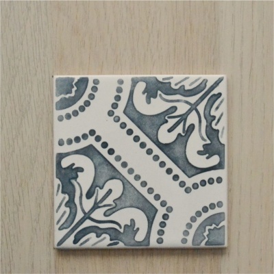 Ceramic Coasters, hand painted, portuguese tiles, warm grey 11