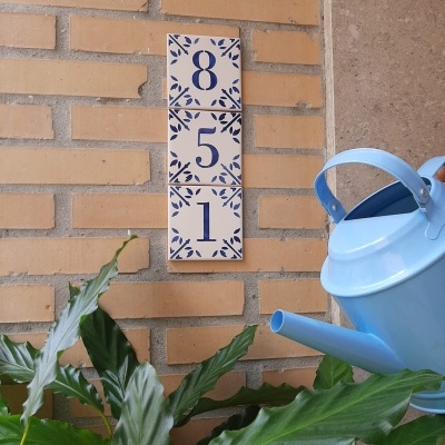Number house adress, Portuguese Tiles, handpainted, Personalize your custom adress
