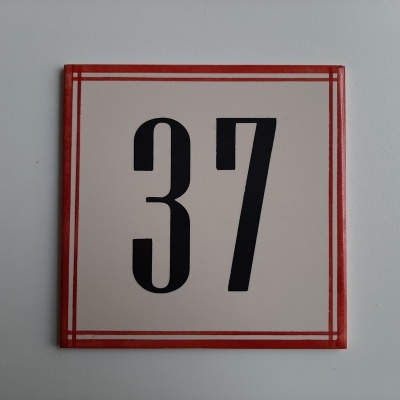 Ceramic door numbers hand painted
