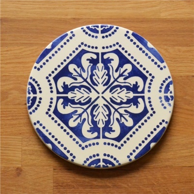 Ceramic Trivet, hand painted, portuguese tiles, 09