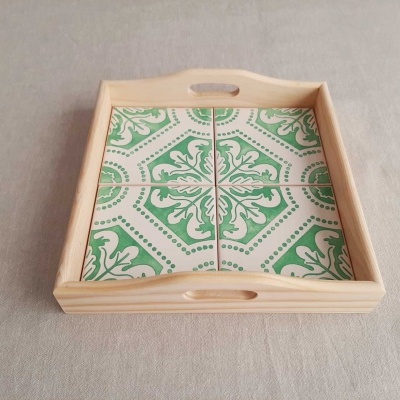 Tray with portuguese tiles handpainted model G