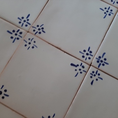 Portuguese corner tiles hand painted tiles, decorative tile, 14x14 cm