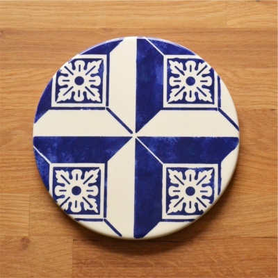 Ceramic Trivet , hand painted, portuguese tiles, 04