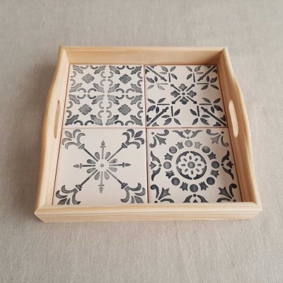 Tray with portuguese tiles handpainted model D
