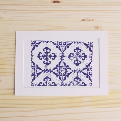 Prints blue tiles engraving - model 2