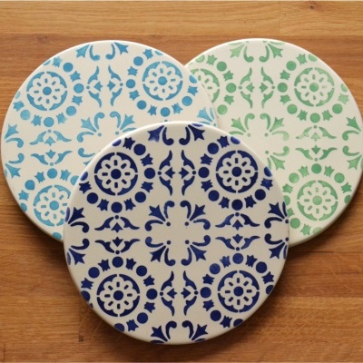 Ceramic Trivet , hand painted, portuguese tiles, 03