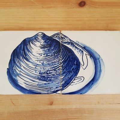 Tile Mural Marine Animals, Backsplash, Decorative tiles Handpainted, Sea Collection