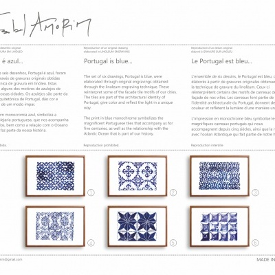 Prints blue tiles engraving - model 5