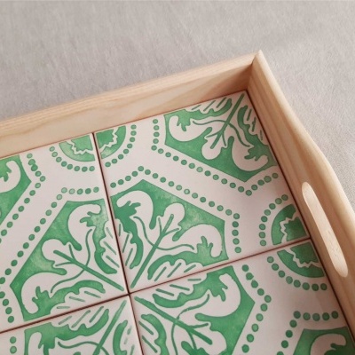 Tray with portuguese tiles handpainted model G