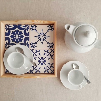 Tray with portuguese tiles handpainted model E