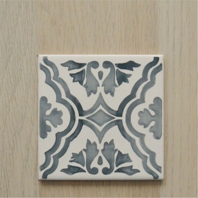 Ceramic Coasters, hand painted, portuguese tiles, warm grey 12