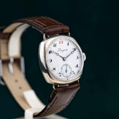 Longines Trench Watch 1920 Silver