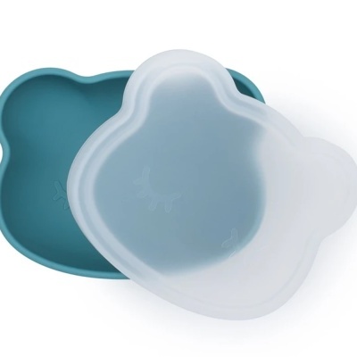 TIGELA URSO AZUL PATO EM SILICONE COM VENTOSA - WE MIGHT BE TINY