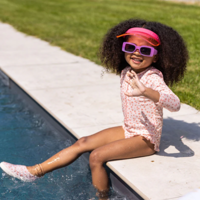 FATO DE BANHO COM MANGAS LEOPARDO ROSA - SWIM ESSENTIALS