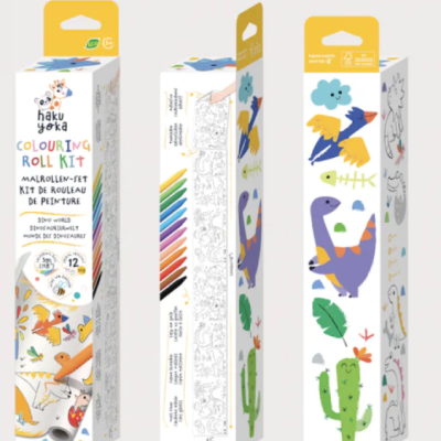 Rolo de Colorir com lápis de cera Dinossauros- HAKUYOKA