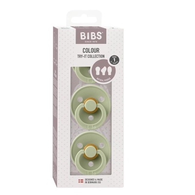 CHUPETAS BIBS - TRY IT PACK 3 CHUPETAS - VERDE SAGE