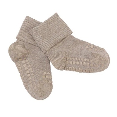 MEIAS ANTI-DERRAPANTES EM BAMBU - GO BABY GO- SAND