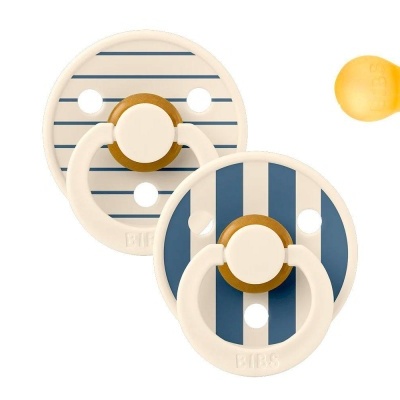 CHUPETAS BIBS STUDIO - PACK 2 CHUPETAS  PIN IVORY STEEL BLUE MIX