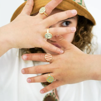 Conjunto Pack 2 Aneis  Ying Yang & Piece Sign- GRECH & CO