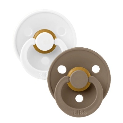 CHUPETAS BIBS - PACK 2 CHUPETAS WHITE / DARK OAK