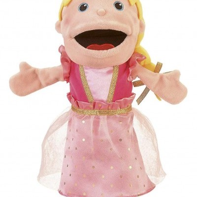 Fantoche de princesa rosa com coroa dourada