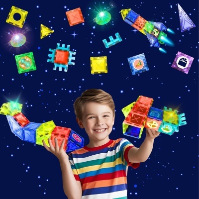 Blocos de Construções Magneticas C/Luz  76pcs TT623