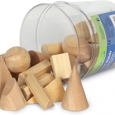 Blocos geométricos de madeira c/ 19 LER4298 +4 anos Learning Resources