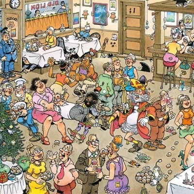 Puzzle Jumbo 500 Comic Jan Van Haasteren New Year Celebtration 20034 + 10 anos